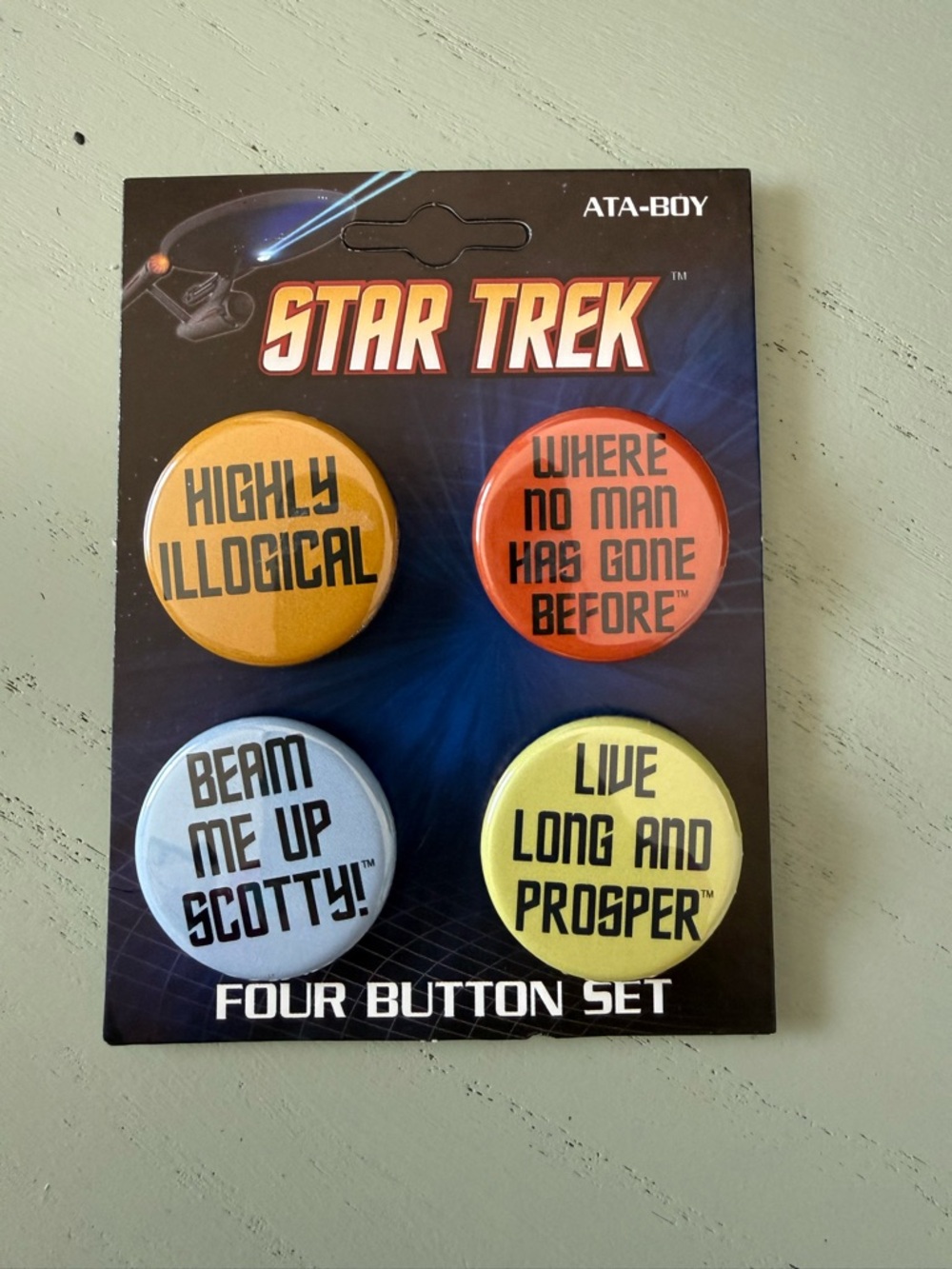 Star Trek The Original Series Quotes Round Button Set of 4 Beam Me Up Scotty